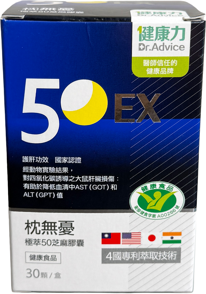 健康力枕無憂極萃50芝麻膠囊